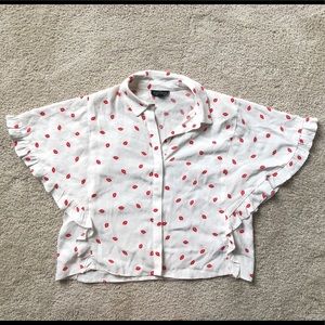Lip print blouse TOPSHOP